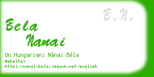bela nanai business card