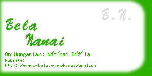 bela nanai business card